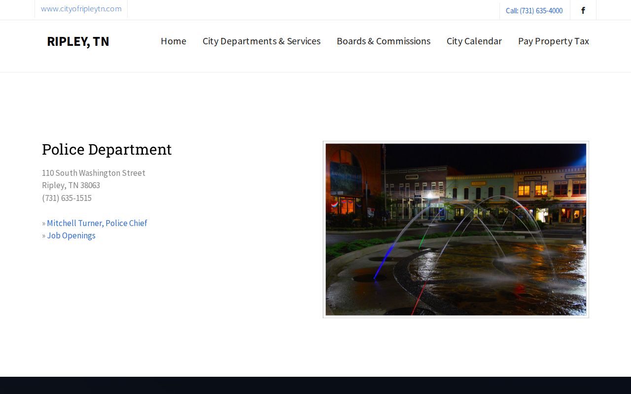 Ripley Lauderdale County police department record-access contact page